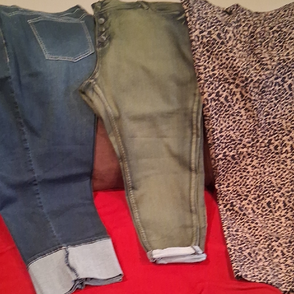 Olive and Blue Women's Jeans